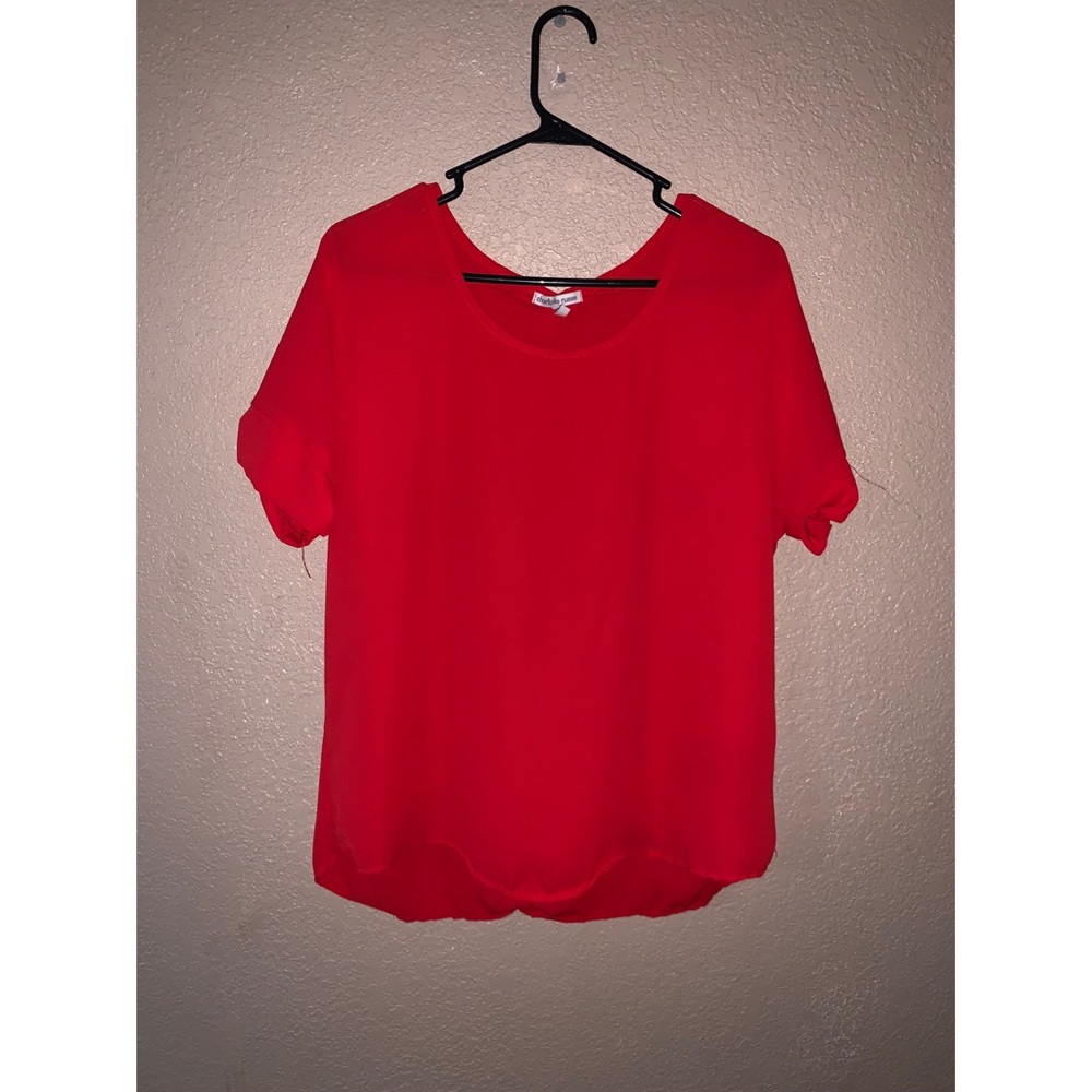 Bright red dress shirt